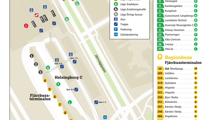 Busshållplatser under ombyggnaden på bussterminalen