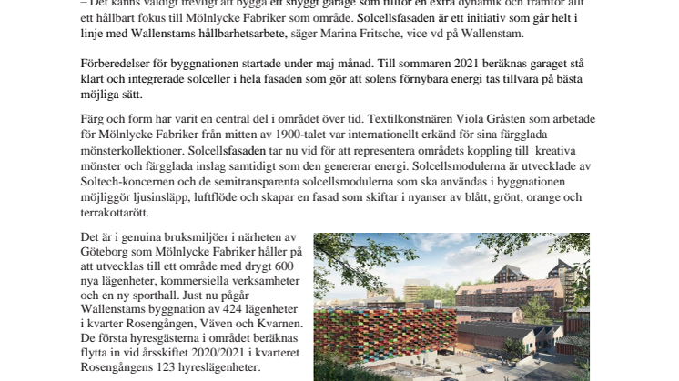 Solcellssatsning i Mölnlycke Fabriker