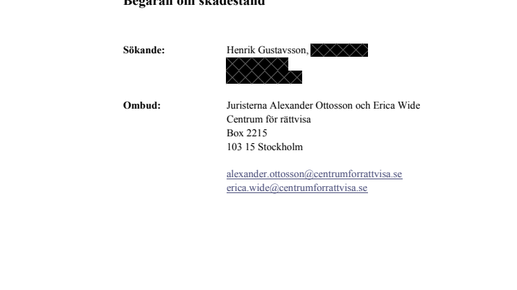 Begäran om skadestånd