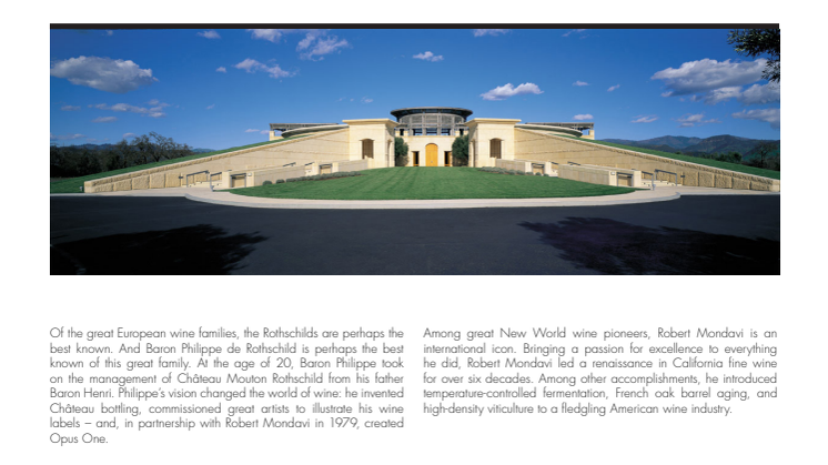 Opus One  with description of Opus One 2015