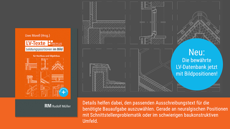"LV-Texte im Bild" bietet 6.900 vorformulierte, praxisorientierte Positionstexte aus über 35 Gewerken nach STLB sowie marktgerechte Baupreise.