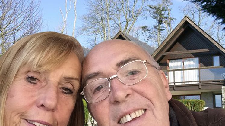 Happier times for Wendy and Andrew Wilkinson.  Clowance Estate and Country Club in the background