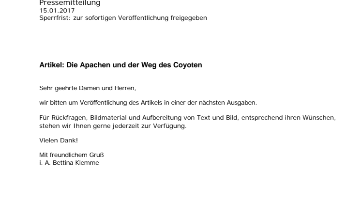 ​Die Apachen und der Weg des Coyoten