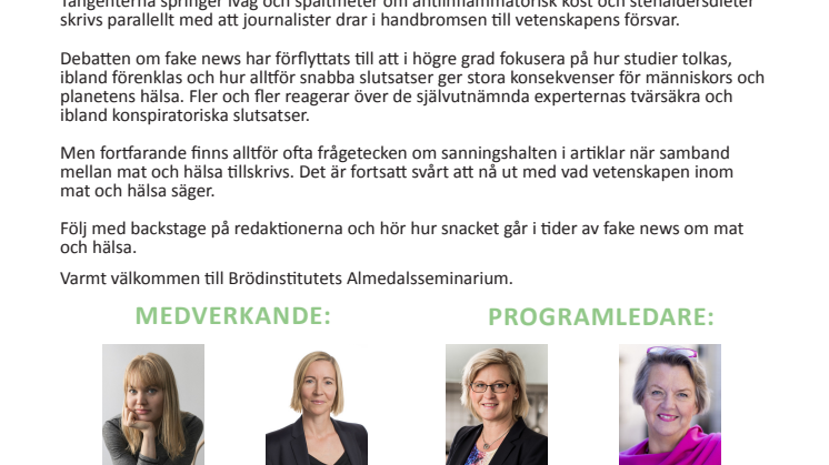 Inbjudan: Hur kan hälsojournalister påverka fake news i hälsodebatten?