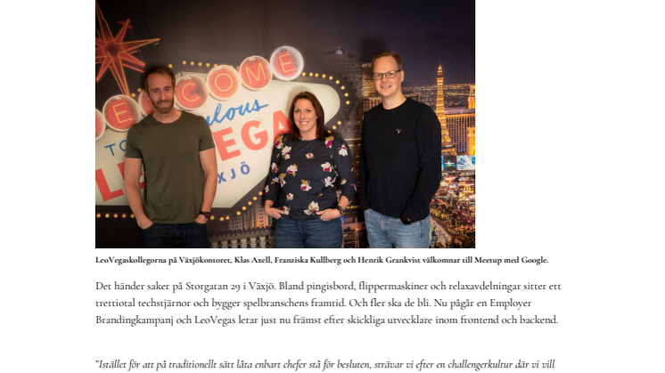 LeoVegas storsatsar på Växjö