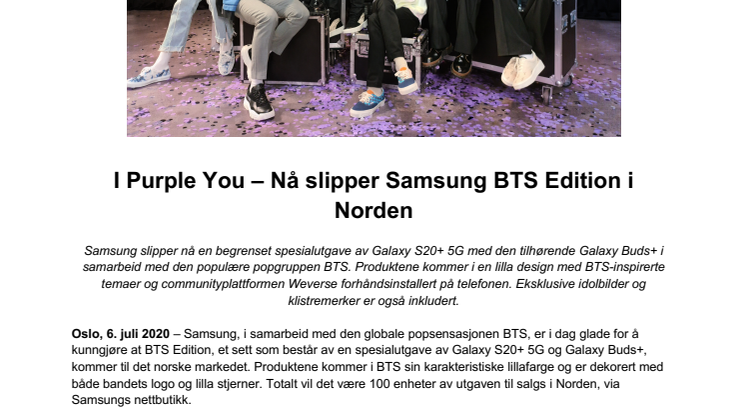 I Purple You – Nå slipper Samsung BTS Edition i Norden