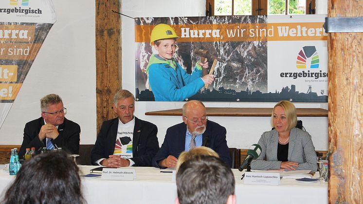 Pressekonferenz nach der Ernennung der Montanregion Erzgebirge/Krušnohoří zum UNESCO-Welterbe 