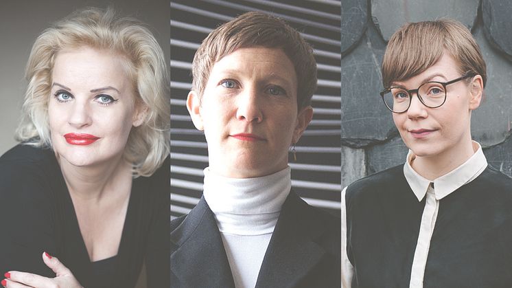 Christine Falkenland (fotograf Kristin Lidell), Jenny Högström (fotograf Annika von Hausswolff), Klara Persson (Nordstedts)