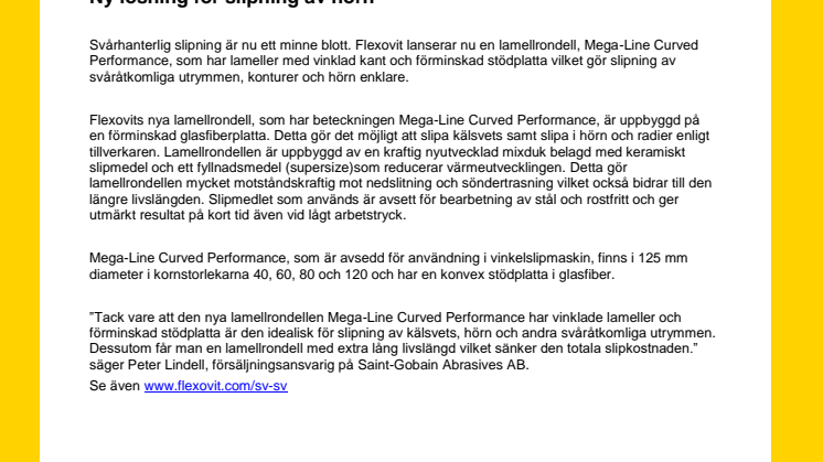 Ny lösning för slipning av hörn 