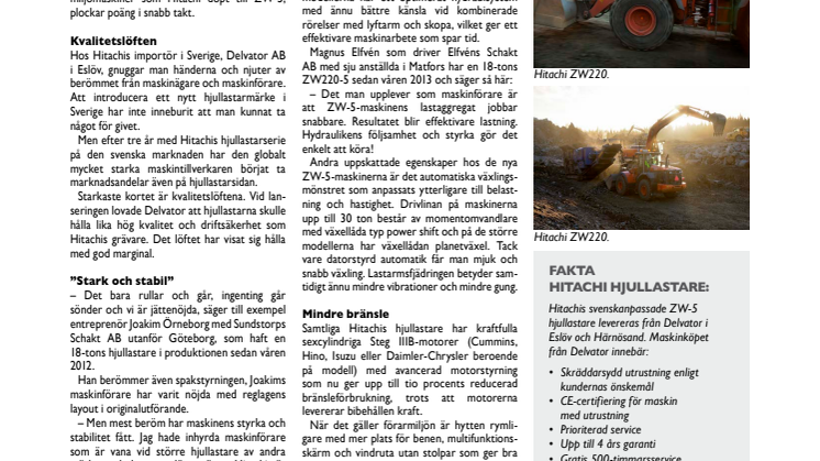 Hitachis hjullastare: Kvalitetslöftena håller
