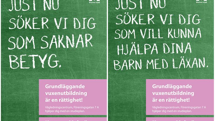 ”Just nu söker vi dig som saknar betyg”