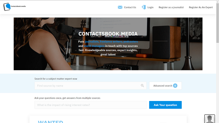 Home page view of the two unique search bars at ContactsBook.Media