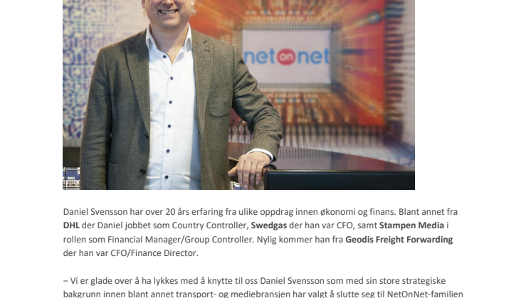 Daniel Svensson ny CFO i NetOnNet