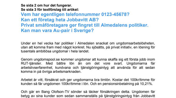 Privat småföretagare ger fingret till Almedalens politiker. 