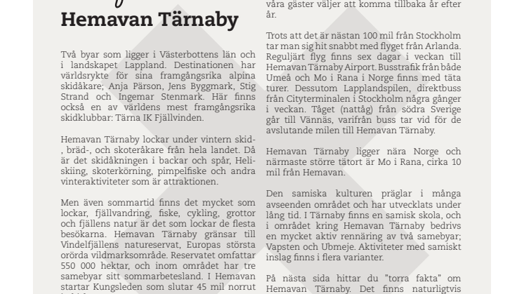 Basfakta om Hemavan Tärnaby