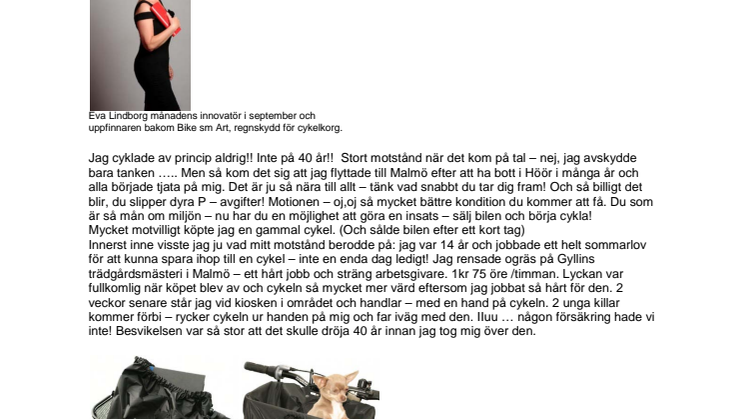 Månadens innovatör i september Eva Lindborg.
