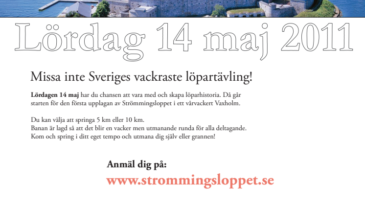 Du har chansen att vara med och skapa löparhistoria!
