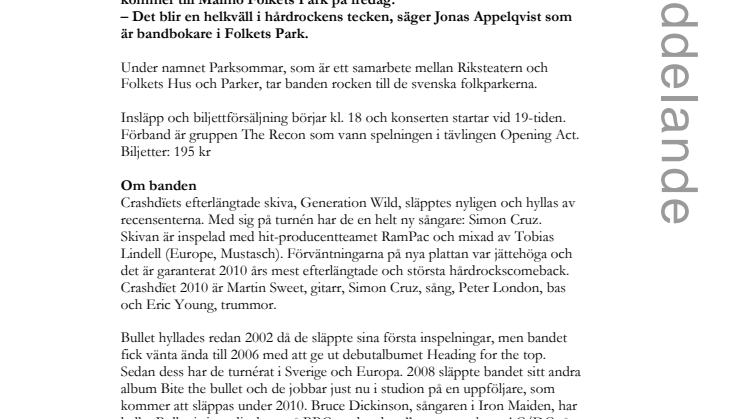 Hårdrockskväll i Parken