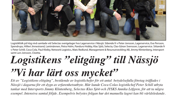 Logistikens "elitgäng" lärde mera i Nässjö