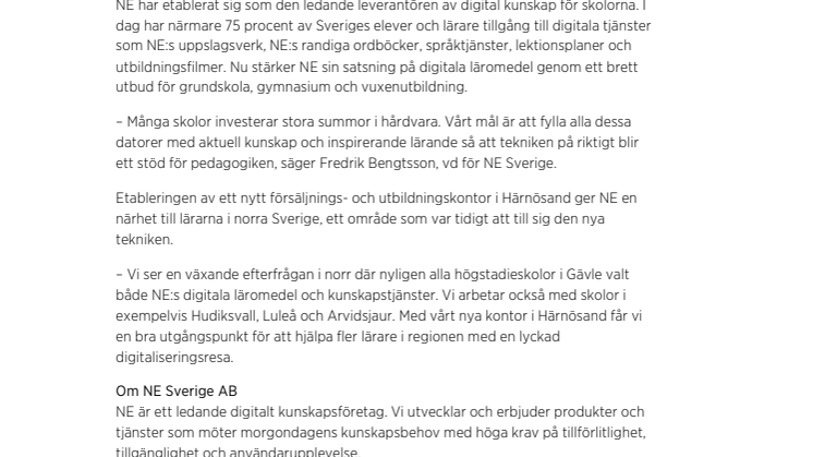 NE öppnar kontor i Härnösand