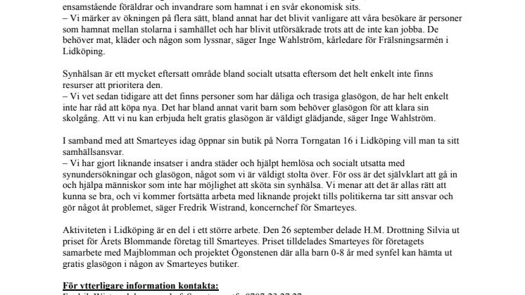 Ny butik: Smarteyes skänker glasögon till socialt utsatta i Lidköping