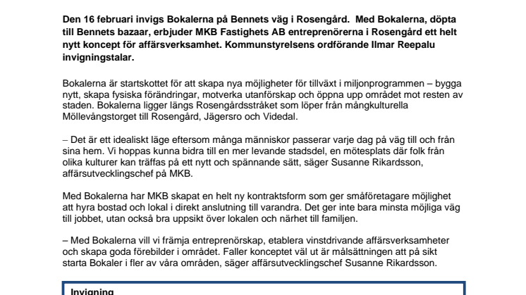 Bokaler – ett nytt sätt att främja entreprenörskap och skapa mötesplatser i Rosengård