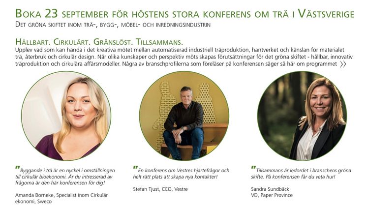 Spännande konferens med fokus på hållbar omställning. 
