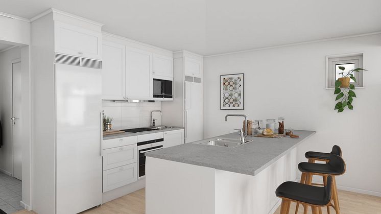 Brf Högbobäcken - 3D-bild av köket