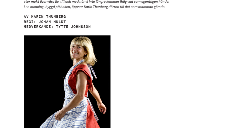 NYPREMIÄR FÖR EN DAG SKA JAG BERÄTTA OM MAMMA