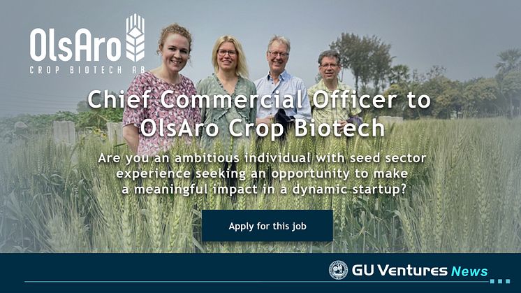 OlsAro Crop Biotech is looking to hire a Chief Commercial Officer
