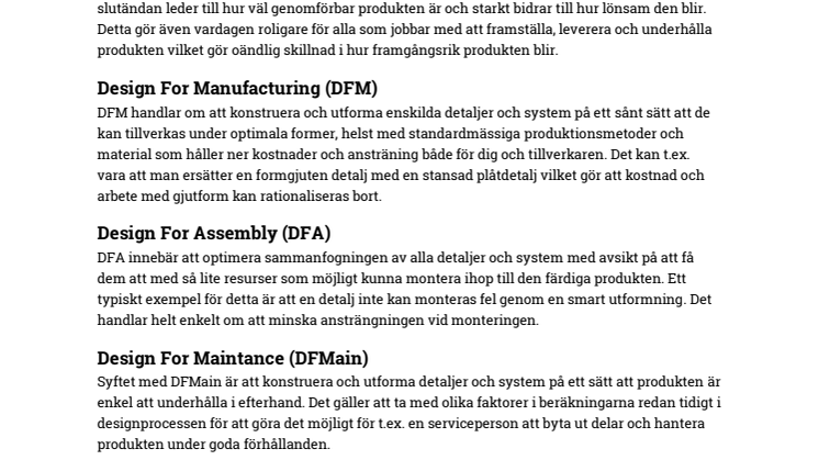 Design för lönsammare produktframtagning