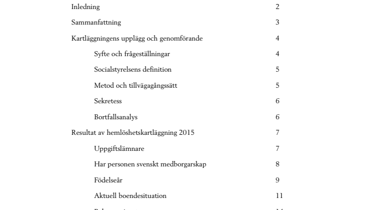 Hemlöshetskartläggning 2015