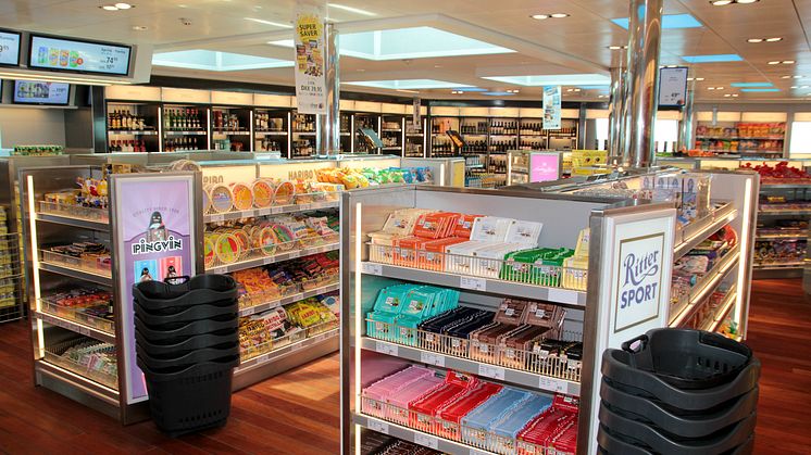 Onboardshop auf Scandlines' neuer Hybridfähre "Berlin"