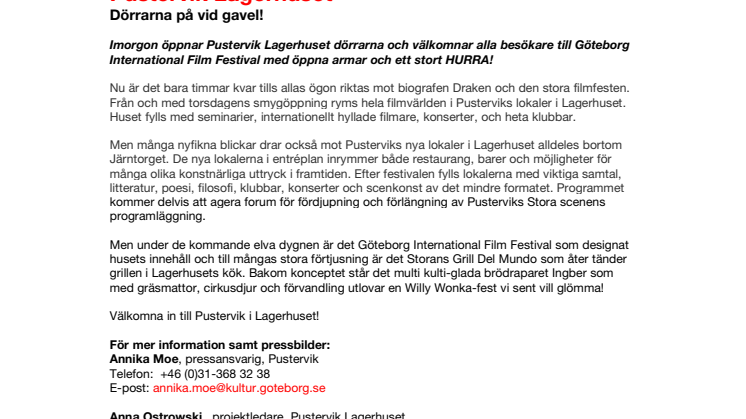 Pustervik Lagerhuset - Dörrarna på vid gavel!