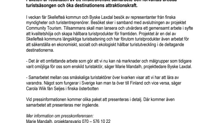 Lansering av nya turistprodukter
