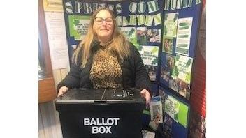 Cllr Clare Cummins at the Springs estate office.