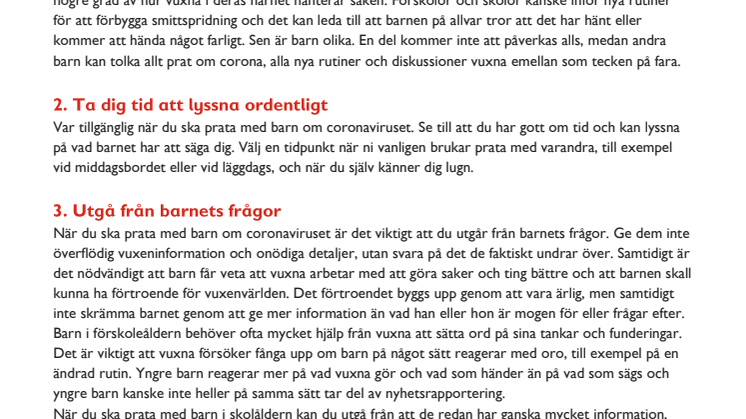 Svenska: så pratar du med ditt barn om corona