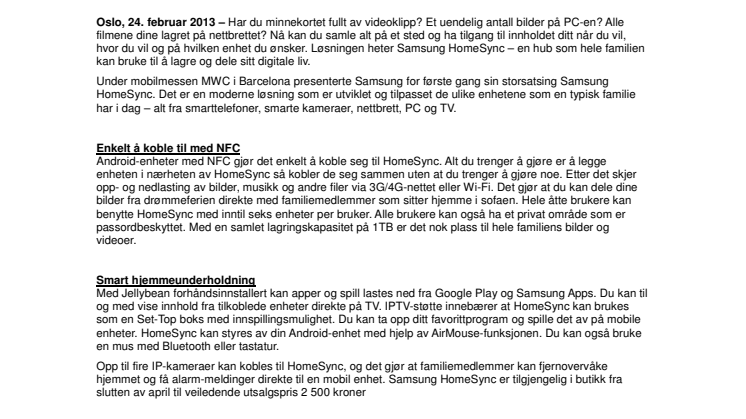 Familiens nye magiske boks heter Samsung HomeSync