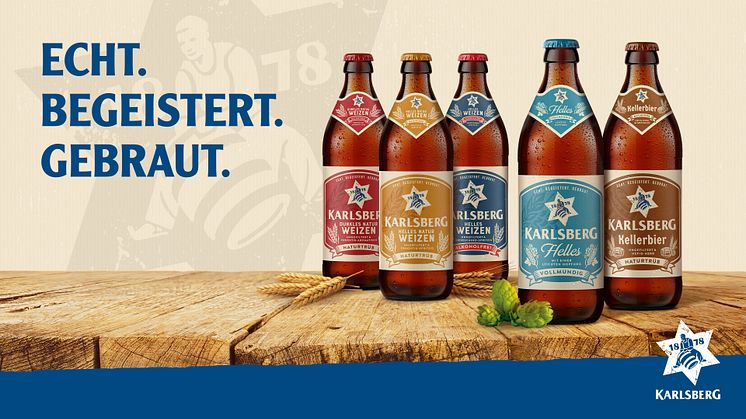 Das Karlsberg Spezialitäten-Portfolio präsentiert sich ab sofort im neuen Design in der beliebten Euro-Flasche. Foto: Karlsberg
