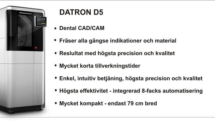 DATRON D5 - ALLA SKALL FÅ CHANSEN ATT SE DEN PÅ IDS 2011 22-26 MARS!  7 X DATRONS NYA DENTALFRÄSMASKIN KOMMER ATT VISAS I 5 OLIKA MONTRAR .