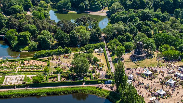 Drönarbild från Malmö Garden Show 2018.