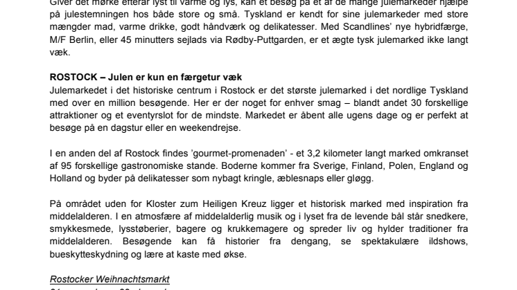 Rejs med Scandlines til Tyskland og kom i julestemning