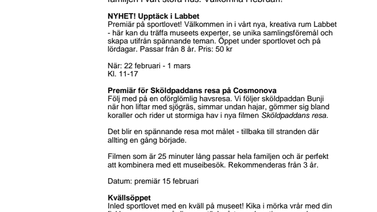 Nu öppnar Labbet! Det händer på Naturhistoriska riksmuseet i februari