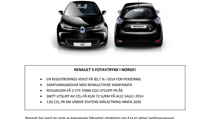 RENAULT`S FOTAVTRYKK I NORGE