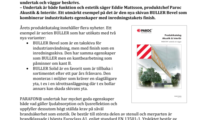 PARAFON® undertak i ny produktkatalog