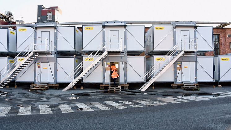 RamiFlex, Ramirents mobila personalbodar, vid Domsjö Fabriker i Örnsköldsvik