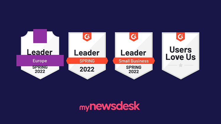 Mynewsdesk tilldelas flera utmärkelser i G2:s kvartalsrapport för våren 2022 
