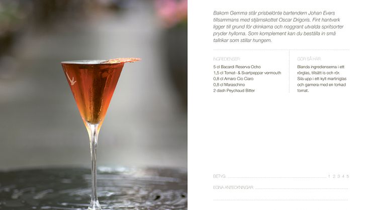 Cocktail Orinoco, recept från "A bar called Gemma" i Stockholm. 