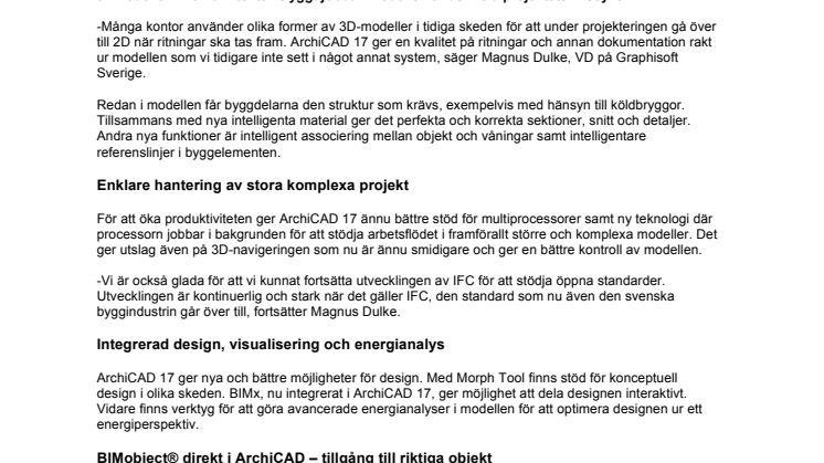 Ny version ArchiCAD med unika nyheter