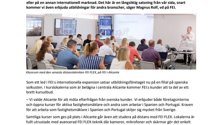 FEI öppnar i spanska Alicante